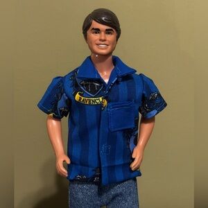 Handcrafted ravenclaw themed doll shirt lined in blue